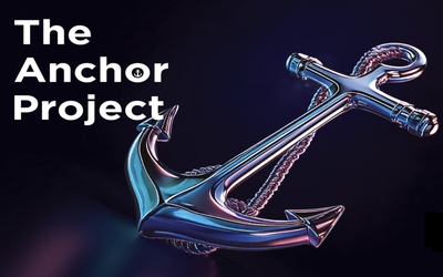 The Anchor Project - stylized nautical anchor with rope against dark gradient background